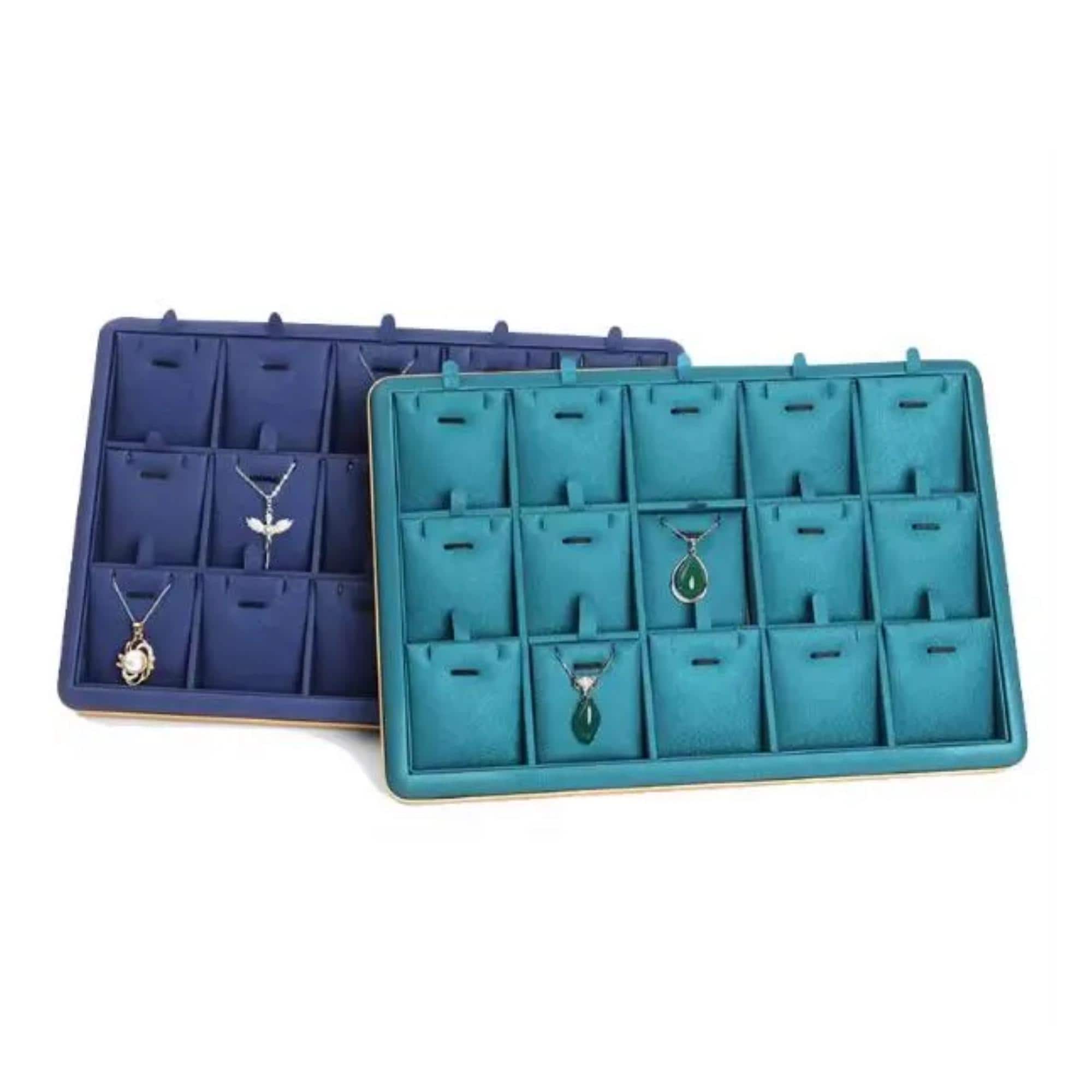Stackable Event Display Stackable Suede Luxurious & Elegant Counter Jewelry Tray Display for 12 ...