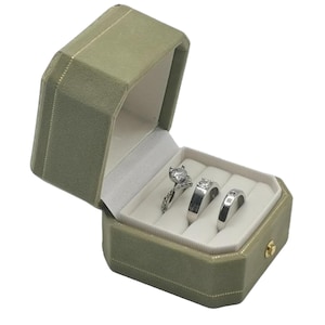 Vintage Design Sieraden Drievoudige Sleuf Ringhouder Doos Luxe Trouwring Doos Voorstel Opslag Verloving Verjaardag Geschenkdoos