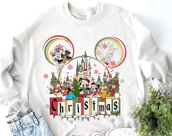 Christmas Disneyland Castle Sweatshirt, Disney Christmas Castle Shirt, Mickey And Friends Christmas Shirt, Disney Family Christmas Shirt