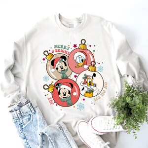 Mickey And Friends Christmas Sweatshirt, Mickey Bauble Shirt, Mickey Disney Sweatshirt, Vintage Disneyland Shirt, Disney Trip Shirt