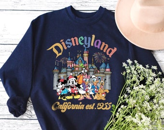 Sudadera Disneyland Est 1955, Sudadera Disneyland California, Camisa Vintage Disneyland, Camisa Disneyland 1955, Camisa Disney Trip