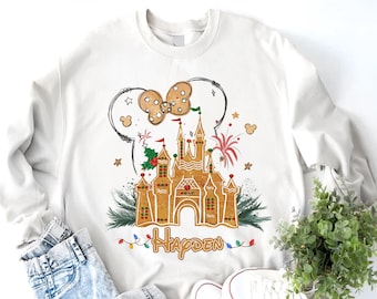 Minnie Gingerbread Castle Sweatshirt, Disney Christmas Castle Shirt, Disneyland Shirt, Mickey Christmas Shirt, Disney Family Christmas Shirt
