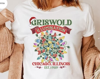 Chemise Griswold Illumination, sweat-shirt de vacances de Noël, chemise de Noël Clark Griswold, chemise de lumières de Noël, chemise de film de Noël