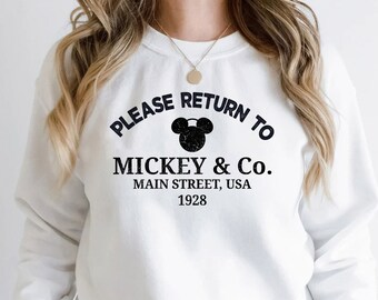 Please Return to Mickey and Co Sweatshirt, Mickey Disneyland Sweatshirt, Mickey Disney Shirt, Disneyland Shirt, Disney Trip Shirt