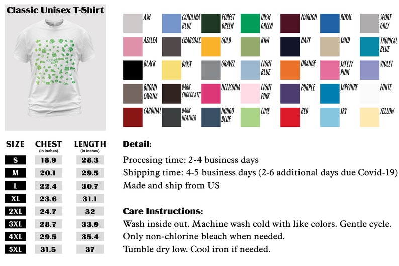 Peut inclure: Un t-shirt unisexe blanc avec un imprim&eacute; graphique vert d'un motif avec diff&eacute;rentes formes et le texte "HOLIDAY SEASON". Le t-shirt est disponible en tailles S-5XL avec des mesures de poitrine et de longueur correspondantes en pouces.