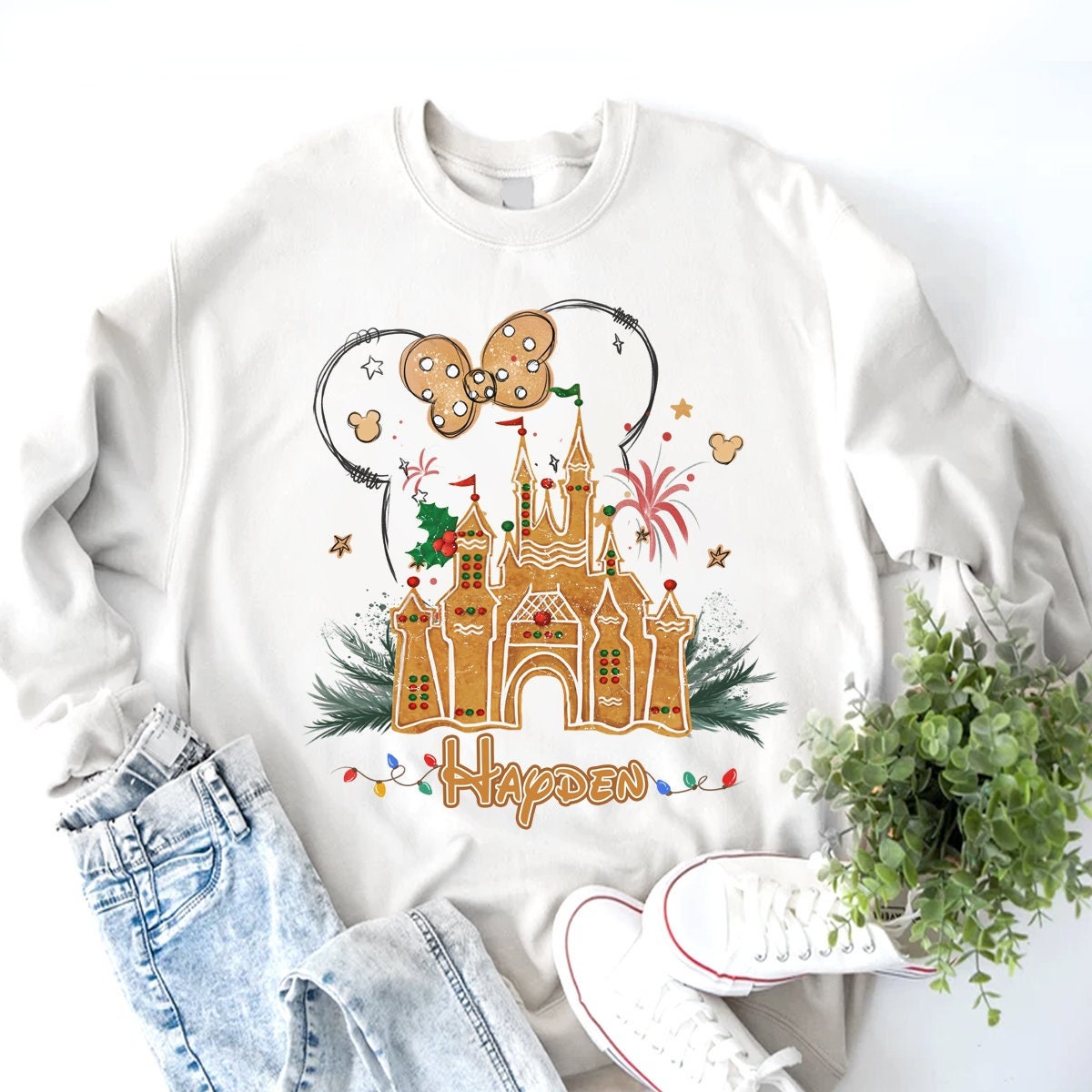 Discover Minnie Gingerbread Castle Sweatshirt, Disney Christmas Castle Sweatshirt