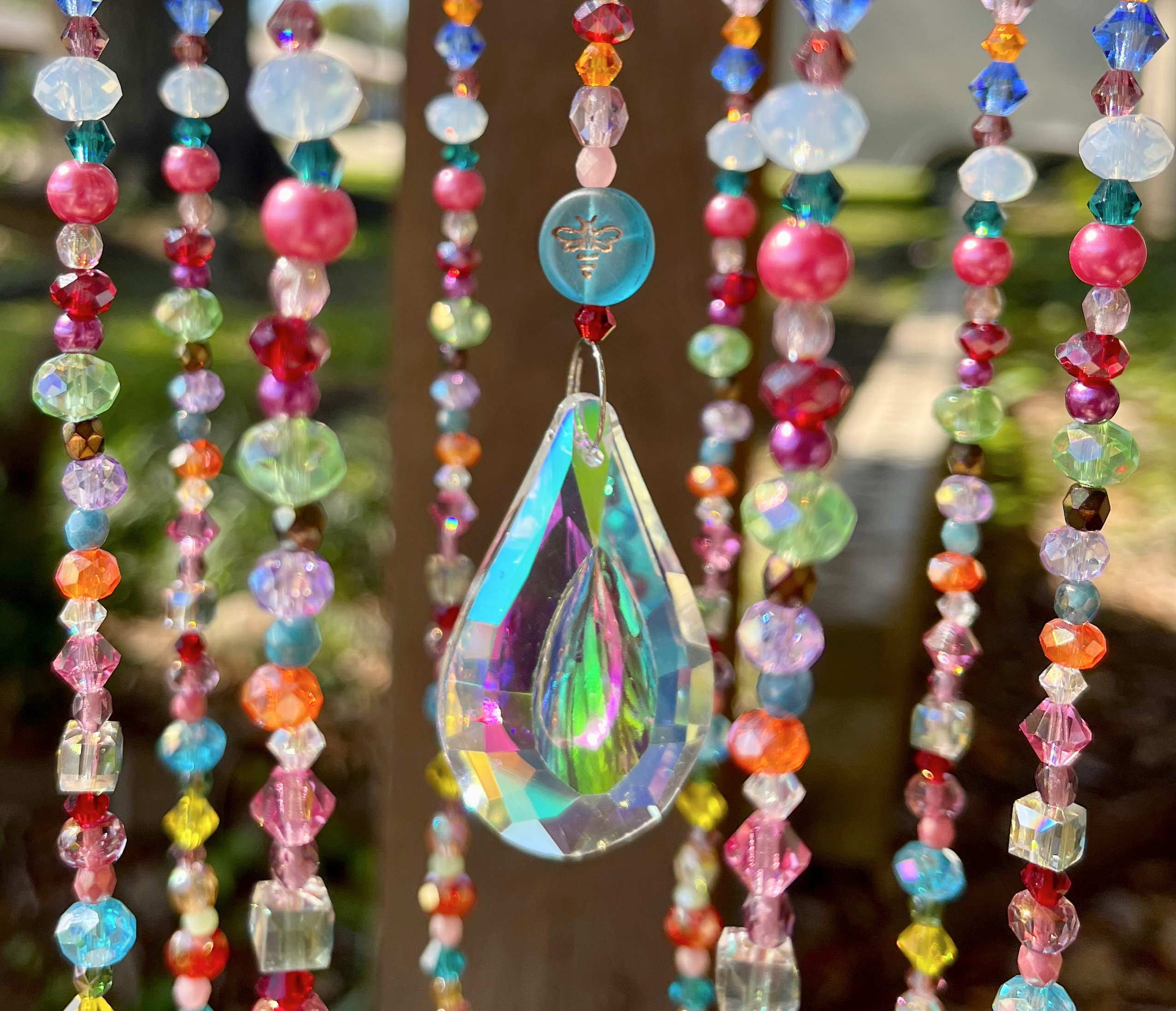 Multicolored Wind Chime With Tear Drop Prism - Etsy