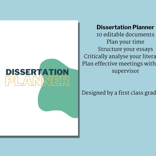 free dissertation planner Dissertation/Thesis/Study Planner Bundle - digitally fillable and printable