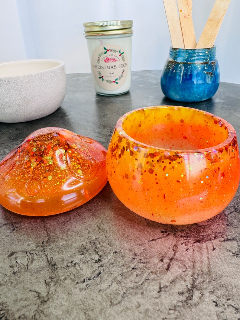 Mushroom Jar Orange Resin Jars Girly Stash Jars Cute Jars Etsy