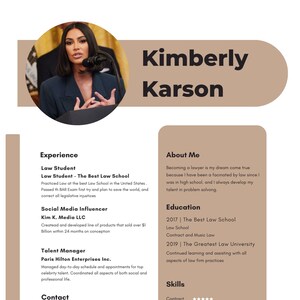 Minimalist Resume CV Template White Peach