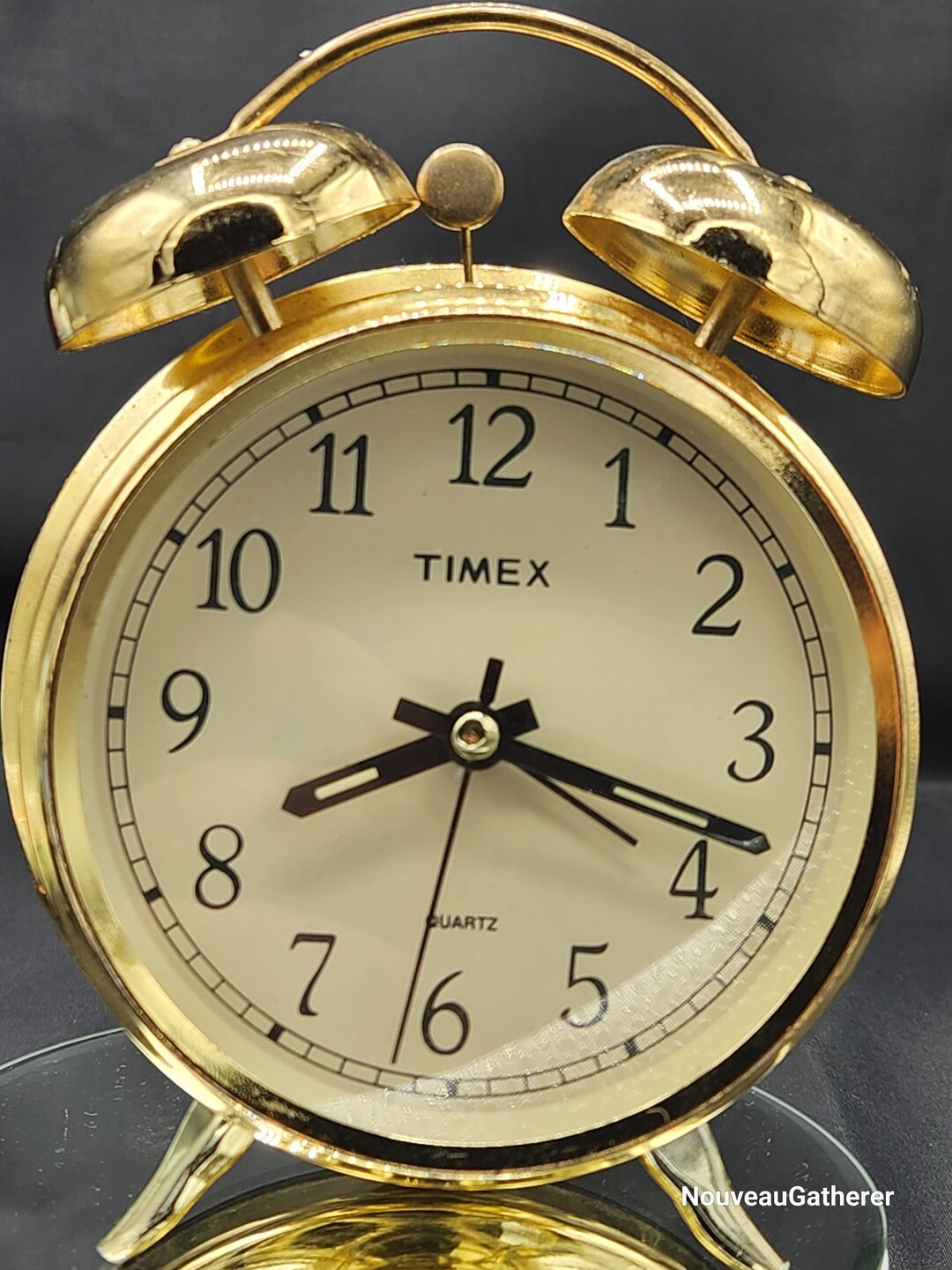 Vintage Timex Brass Double Bell Alarm Clock Quartz Works Etsy