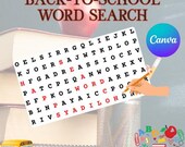 Back-to-School Printable Word Search – Fun Special Holiday Puzzle Game for Classrooms & Parties – Digital Download