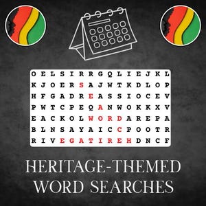 Heritage Month-Themed Word Search – Black History Month Edition – Printable Puzzles (2 included!)