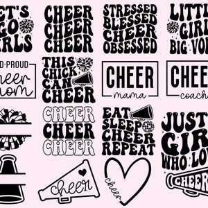Cheer SVG Bundle, Cheerleading SVG, Cheer svg, Cheer Squad svg, cheer team svg, cheerleader girl svg, cheer mom svg, cut file cricut