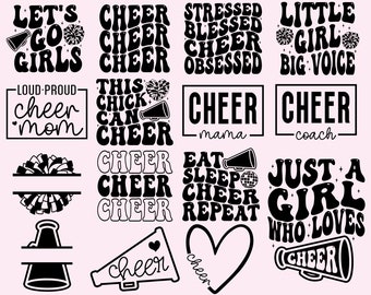 Cheer SVG Bundle, Cheerleading SVG, Cheer svg, Cheer Squad svg, cheer team svg, cheerleader girl svg, cheer mom svg, cut file cricut