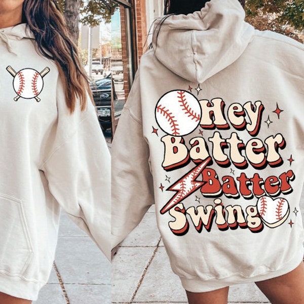 Hey Batter Batter Swing Svg·Png - Baseball svg - Retro baseball svg - Baseball png - Summer retro svg - Baseball mom svg - Groovy svg - Png