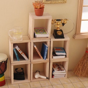 Dollhouse Miniature Cube Storage Combination, Divider, Organizer, Stackable Shelf Unit
