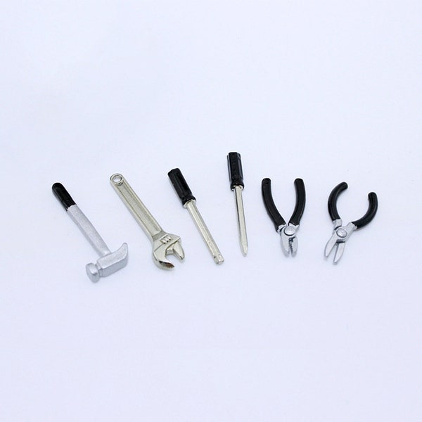 Dollhouse Miniature Tool Set (set of 6) Miniature Home Decor