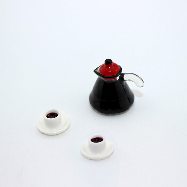 Miniature Three Piece Metal Coffee Pot For Dollhouses [AZT B5008 D088]