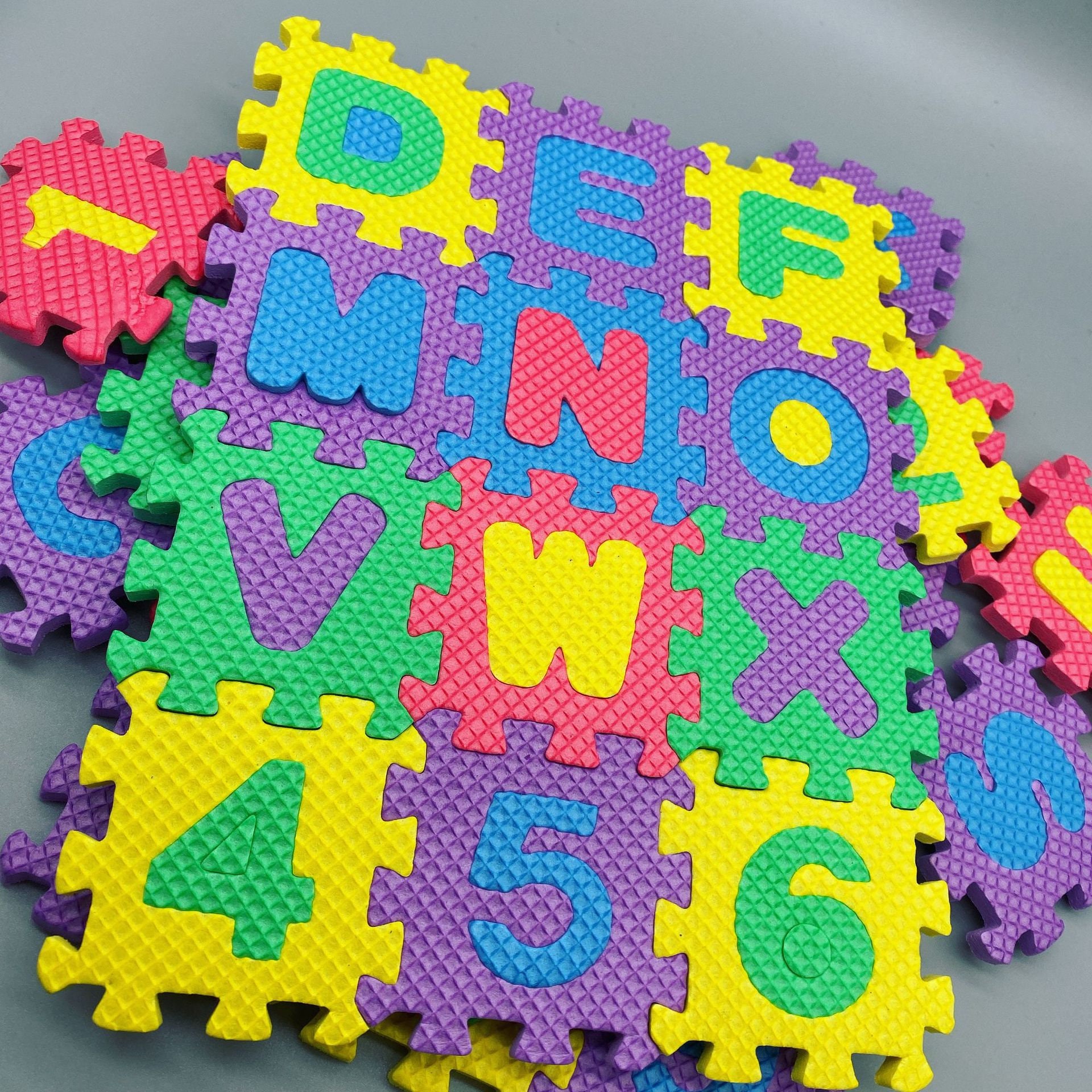 Dollhouse Miniature Alphabet Mat, Play Mat 36pcs, Miniature Foam