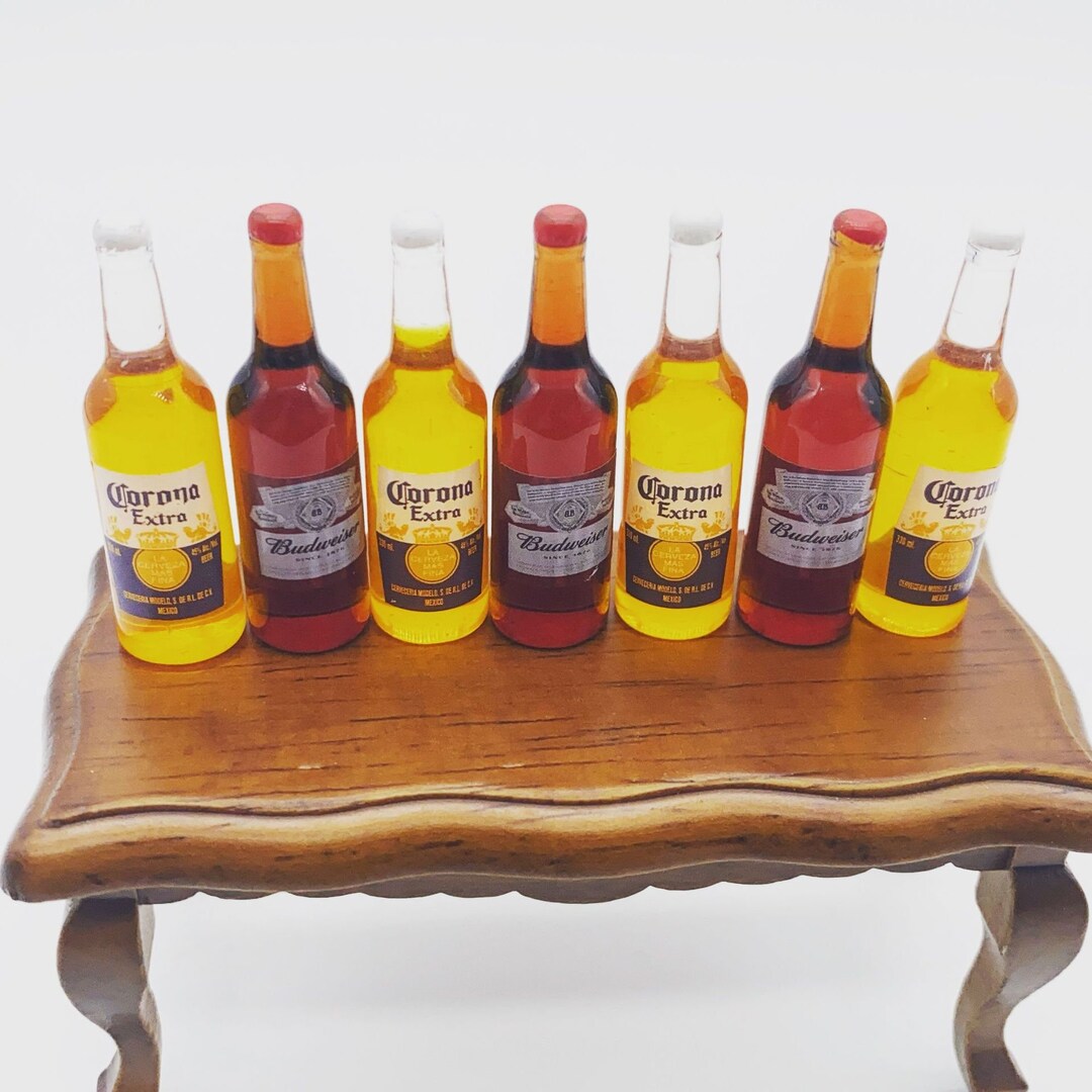 Dollhouse Miniature Beer Bottles Set of 2, Doll Size Drinks 1:12 Scale ...