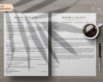 ATS friendly One-page resume Template, Professional Modern Resume, resume with cover letter and thank you letter, Word & Google Docs.