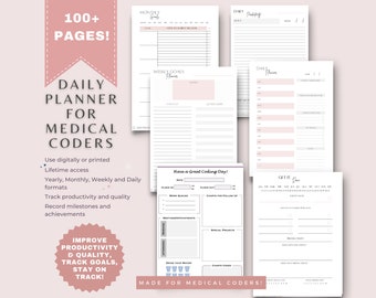 Medical Coder's Planner | Increase Productivity and Quality | Digital or Print | Yearly, Monthly, Weekly, Daily Planning