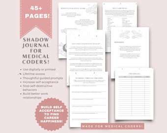 Shadow Work Journal for Medical Coders | Guided Prompts | Increase Self-Acceptance | Build Work Relationships | Digital or Printed