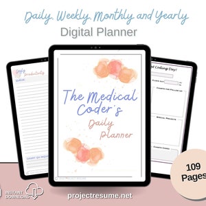 Medical Coder's Planner Increase Productivity and Quality Digital or Print Yearly, Monthly, Weekly, Daily Planning image 5