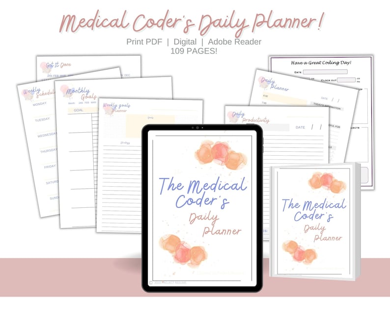 Medical Coder's Planner Increase Productivity and Quality Digital or Print Yearly, Monthly, Weekly, Daily Planning image 2