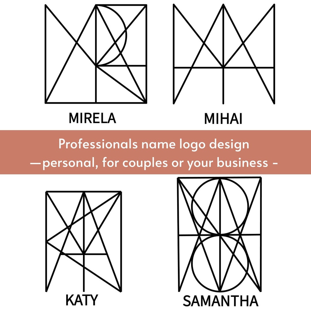 Custom Monogram Logo Design. Personalized Minimalistic Tattoo Name ...