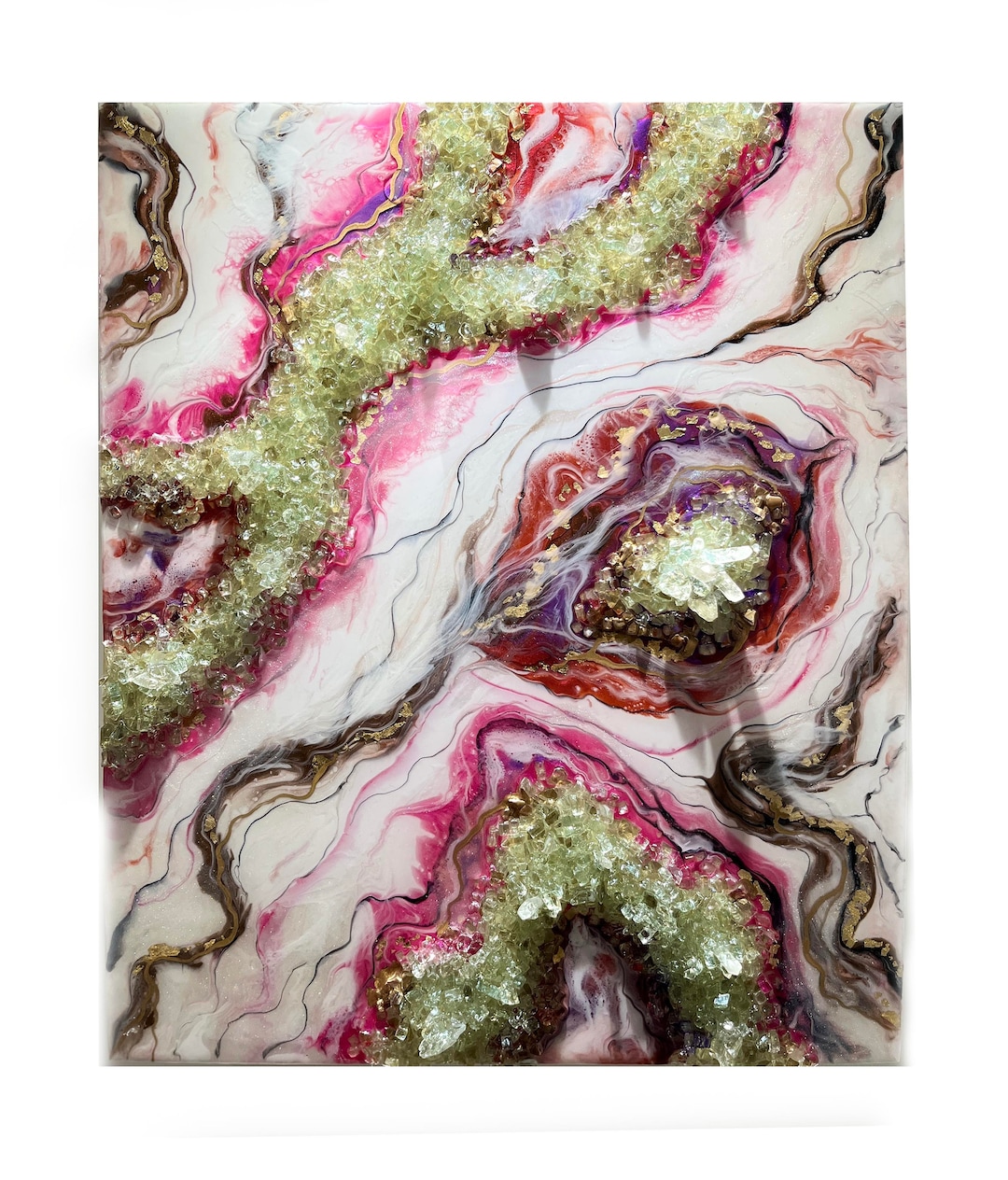 Resin / Epoxy / Crystals Quartz Wall Art 20in X 24in READY TO Etsy