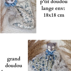 Rabbit baby blanket blanket: Crochet blanket, double gauze, customizable handmade fur birth/babyshower gift image 2