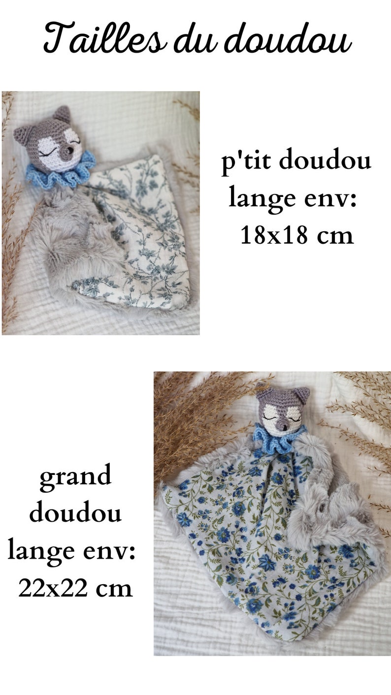 Rabbit baby blanket blanket: Crochet blanket, double gauze, customizable handmade fur birth/babyshower gift image 2