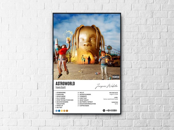 Astroworld - Travis Scott Album Poster | Music Art | Digital File | Wall  decor | Instant Download | Printing Art