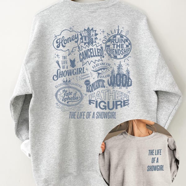 The Life of a Showgirl Tracklist Crewneck | Life of a Showgirl Songs | TLOASG | TLOASG Merch | Taylor Merch | Fan | Sweatshirt | Lyrics