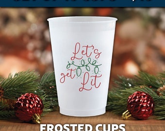 Festive Christmas Cups , Perfect for Holiday Gatherings and Parties 16oz Frost Set of 10