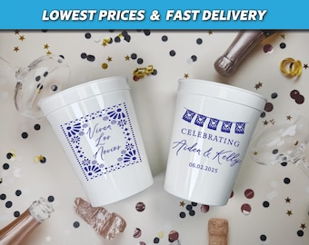 Vivan Los Novios Stadium Cups, Viva La Novia Favors, Mexican Theme Bridal Shower