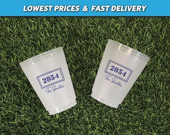 Housewarming party cups, Home number frosted cups, Zip code cups, Home Sweet Home, Housewarming favors, Housewarming gift, Family home cups