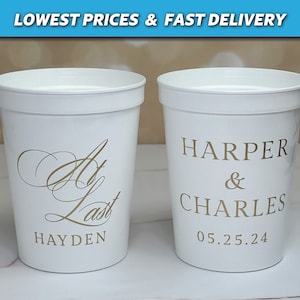 Wedding Stadium Cups, Modern Wedding Stadium Cups, Personalized Wedding Favors, Welcome Party Cups, Bridal Shower Cups, Night Before Cups