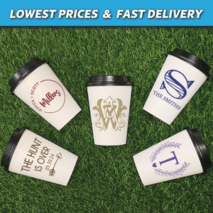 Custom 12oz Paper Cups, Monogrammed Paper Cups, Hot Cocoa Cups, Custom Coffee Cups, Wedding Coffee Cups, Personalized Wedding, Hot Drink Bar