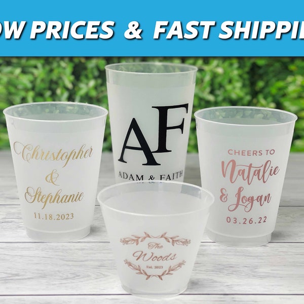 Custom Frosted Wedding Cups, 9oz, 10oz, 12oz, 16oz, 20oz, 24oz / Personalized Cups, Party Cups, Party Decoration