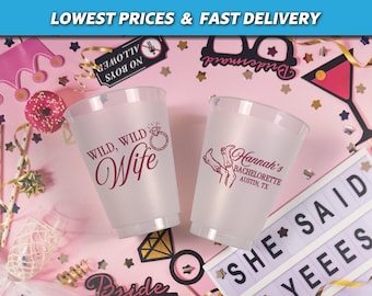 Wild Wild Wife Bachelorette Cups, Personalized Bachelorette Frosted Cups, Let's Go Girls, Disco Cowgirl Bachelorette, Nash Bash, Austin Bach