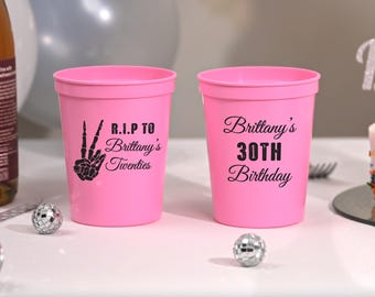 RIP To My 20s Stadium Birthday Cups, Death To My Twenties Cups, 30th Birthday Plastic Cups, Grunge 30th Birthday Cups, Funeral For My Youth