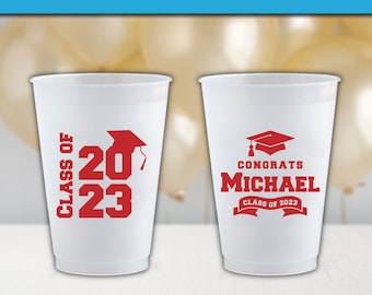 Graduation Custom Frosted Cups 9oz, 10oz, 12oz, 16oz, 20oz, 24oz / Personalized Cups, Party Cups, Party Decoration