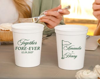 Together Fore-Ever Stadium Cups, Country Club Wedding Cups, Golf Wedding Favors, Golf Wedding Shower, Golf Theme Bridal Shower, Par-Tee