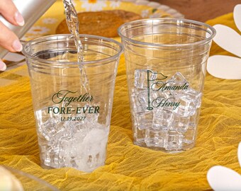 Together Fore-Ever Soft Clear Plastic Cups, Golf Wedding Favors, Country Club Wedding Solo Cups, Golf Wedding Shower, Golf  Bridal Shower