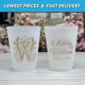 Personalized Wedding Cups - Frost Flex Cups, Customizable for Couples, Perfect for Wedding Toasts & Favors