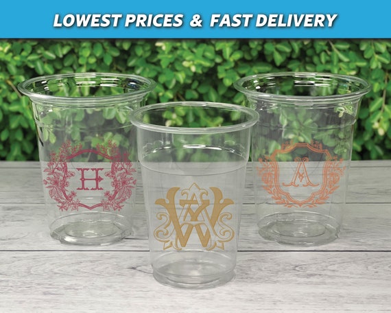 Custom Printed Soft Clear Plastic Cups, Wedding Disposable Cups,  Personalized Soft Plastic Party Cups, Party Cups - Etsy