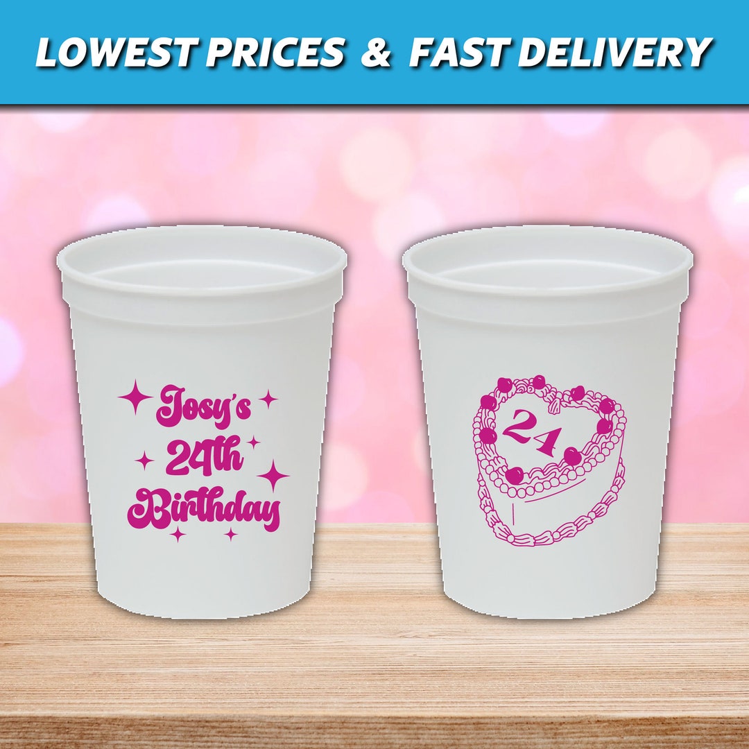 Custom Birthday Stadium Cups, Personalized Party Cups, Personalize Your